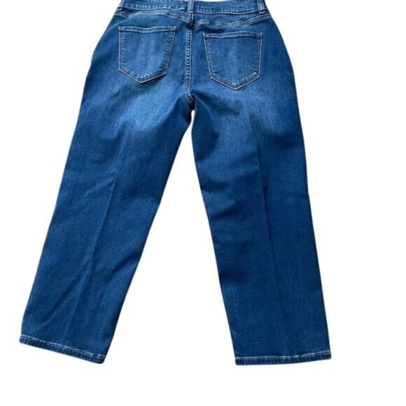 Vintage Croft & Barrow Cropped Jeans Floral Embroidered Capri Dark Wash Sz 6 - Picture 2 of 8